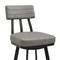 Armen Living Jinab Swivel Counter Stool in Black Metal with Gray Faux Leather 840254335226 - alternate 6